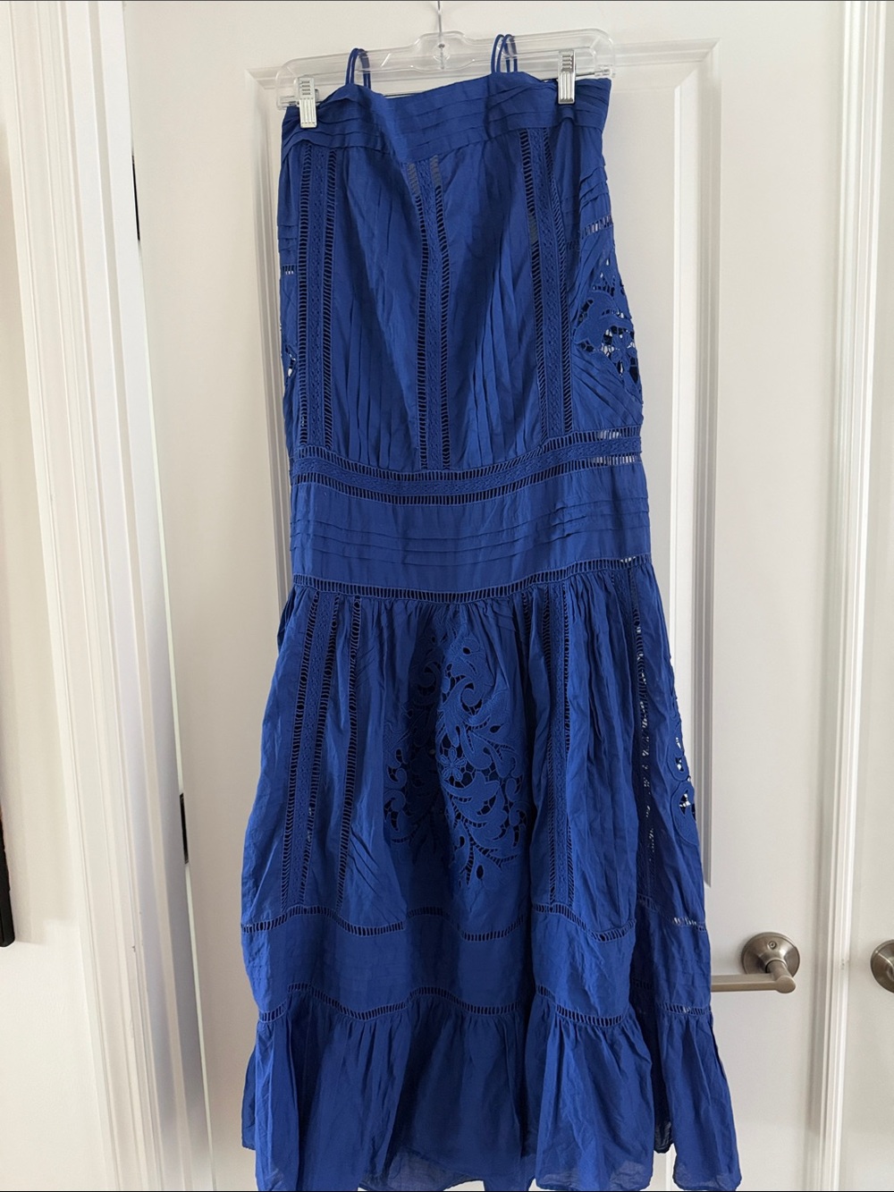 FARM Rio Royal Blue Eyelet Maxi Dress